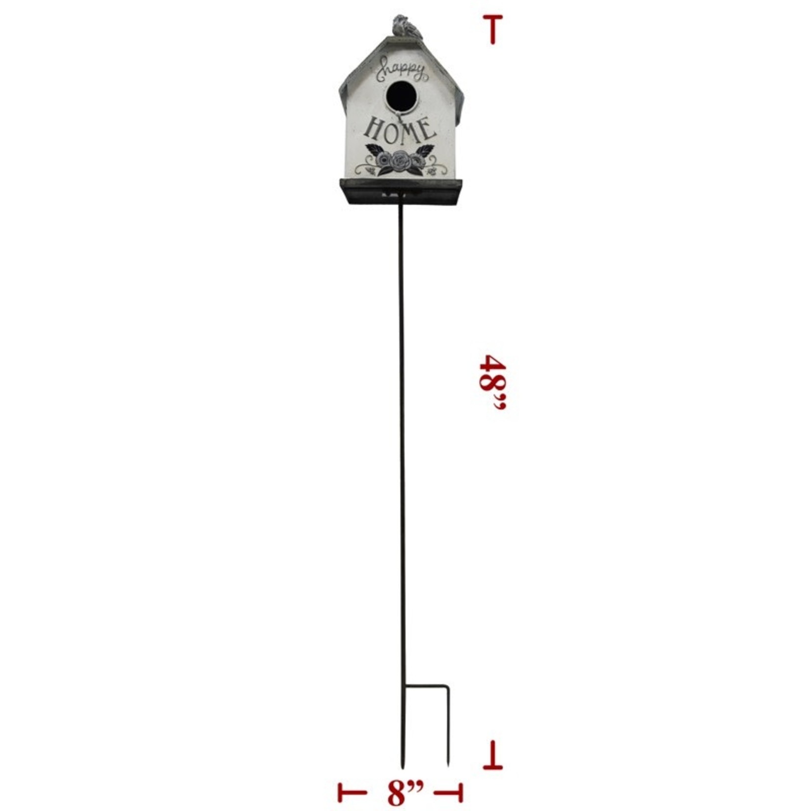 Sign Co 48" White Metal Bird House Yard Stake