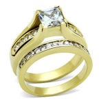 Ceri Jewelry Stainless Steel Princess Wedding Set