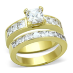 Ceri Jewelry Princess Channel Setting Wedding Ring Set