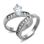 Ceri Jewelry Marquis Cut Stack Wedding Ring Set
