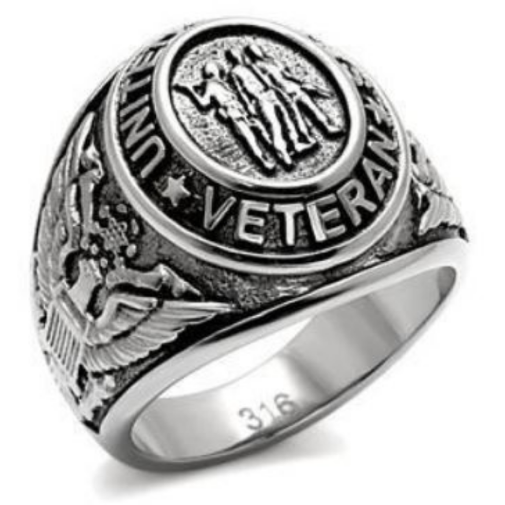Stainless Steel "United States Veteran" Ring