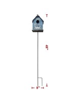 Direct International 48" Blue Metal Bird House On Pole