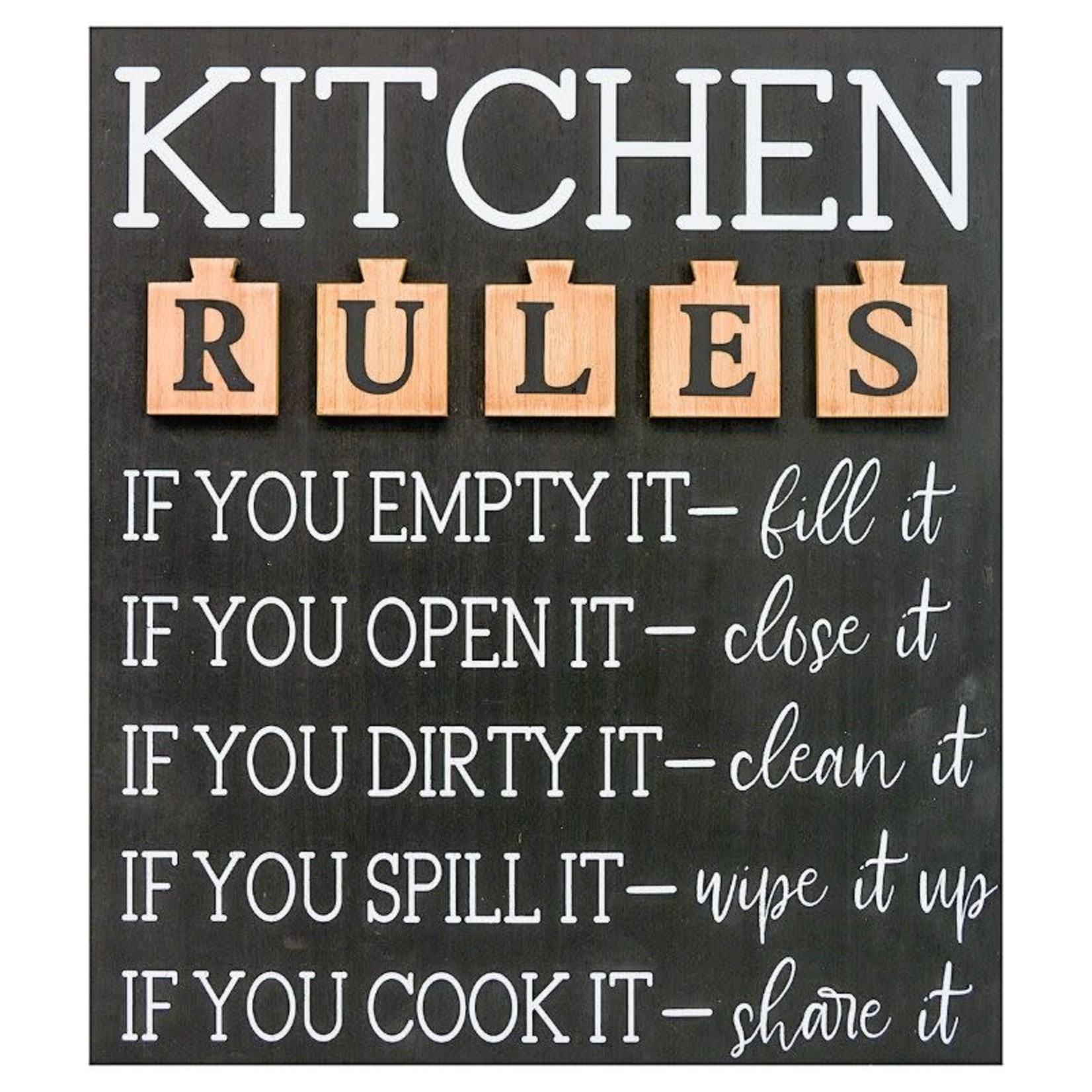 Sign Co Black Kitchen Rule