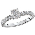 RLD Romance RLD R Oval Cut Center Stone w Diamond Band 14k (Size 7)