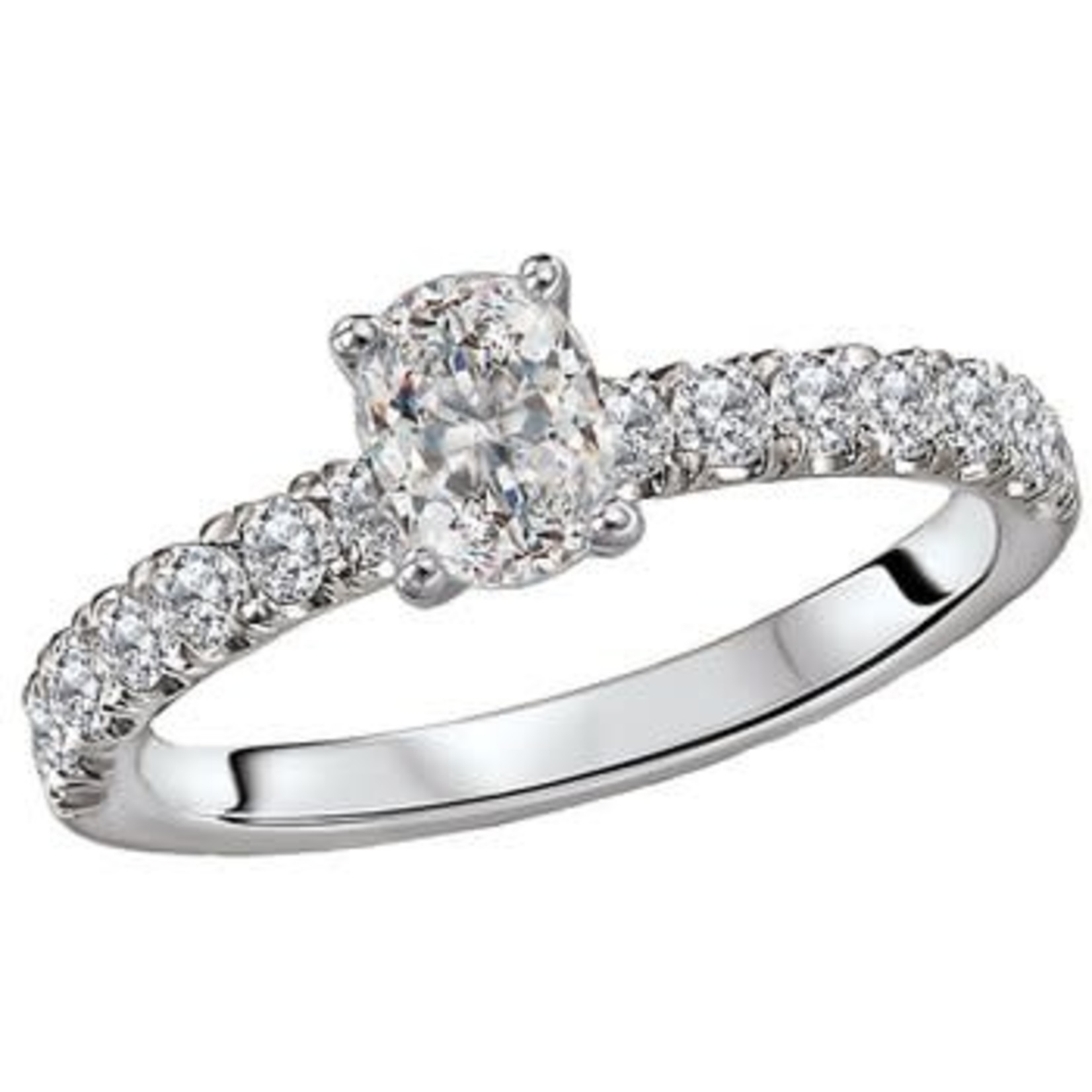 RLD Romance RLD R Oval Cut Center Stone w Diamond Band 14k