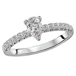 RLD Romance RLD R Pear Shaped Center w Diamond Band 14k (Size 8)