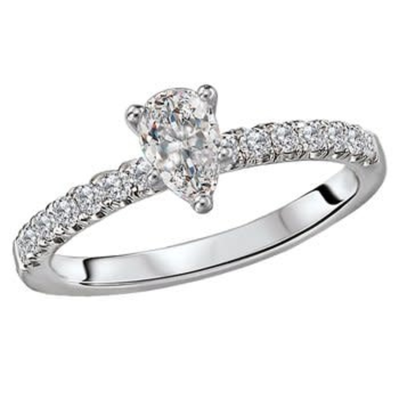 RLD Romance RLD R Pear Shaped Center w Diamond Band 14k