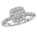 RLD Romance RLD R Square Cluster Engagement Ring 14k (Size 7)