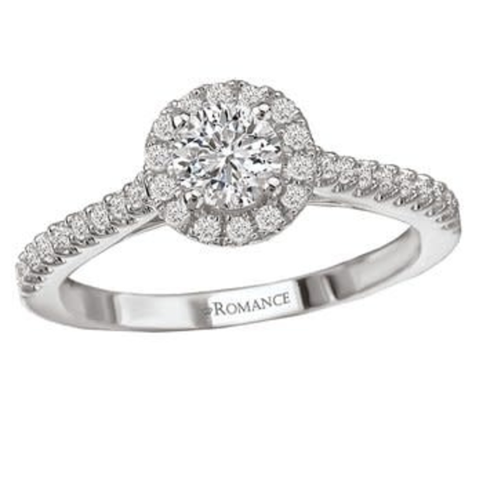 R Round Halo Diamond Band 14k