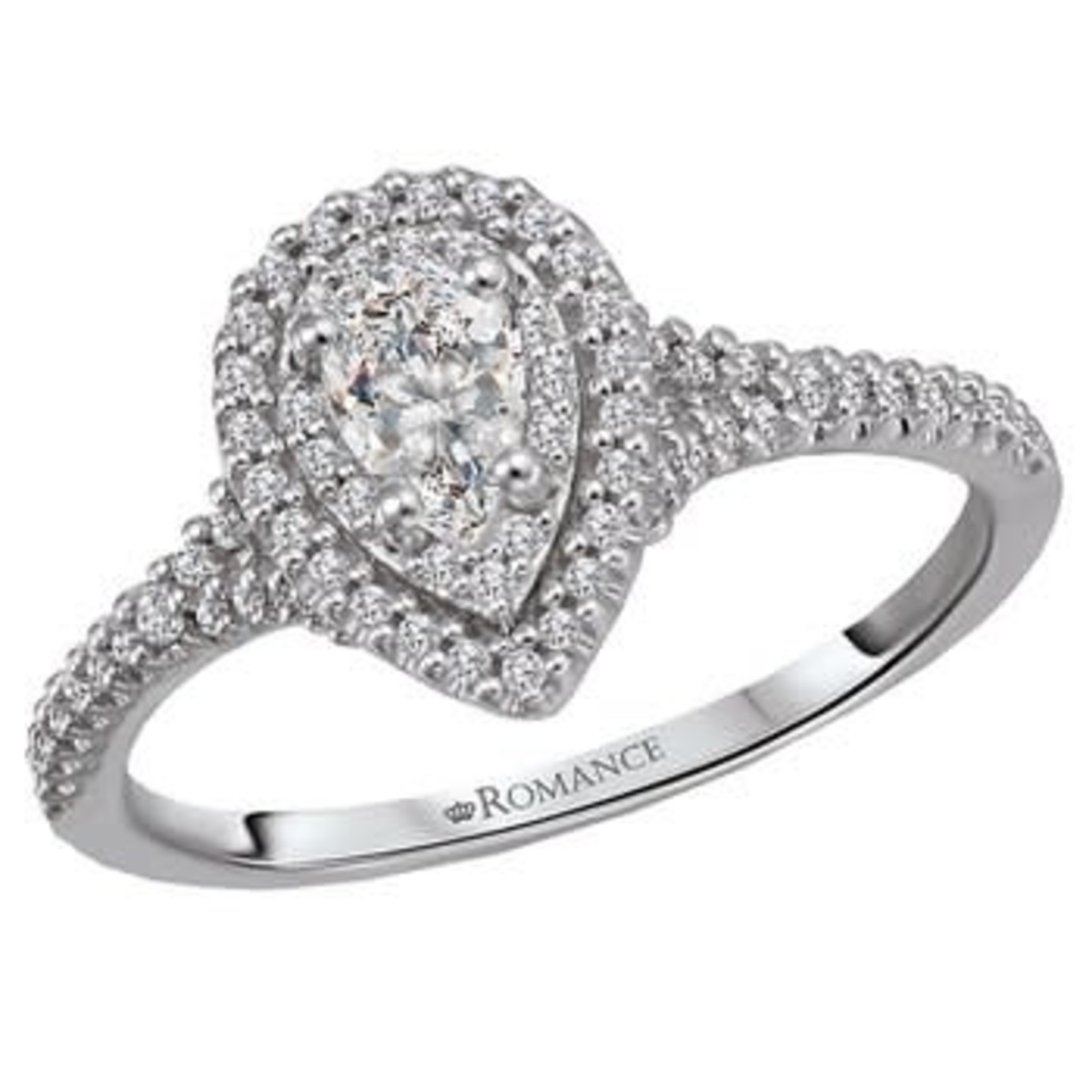 RLD Romance RLD R Pear Halo Engagement Ring 14k