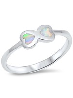 Sidney Imports Silver Lab Opal Infinity Heart Ring