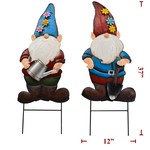 Sign Co 37" Metal Gardening Gnomes