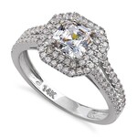RLD 14K White Gold 2.5c Asscher Halo Ring