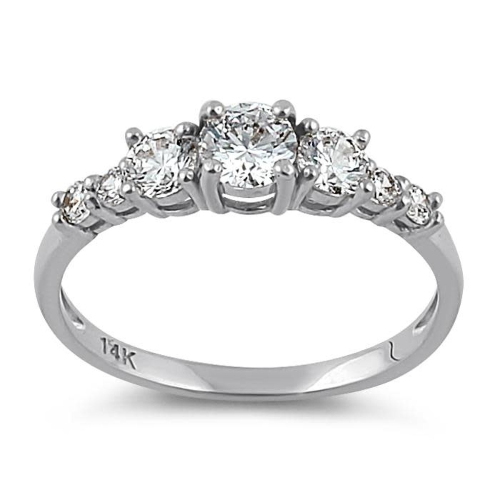 RLD 14K White Gold Round Designer Ring