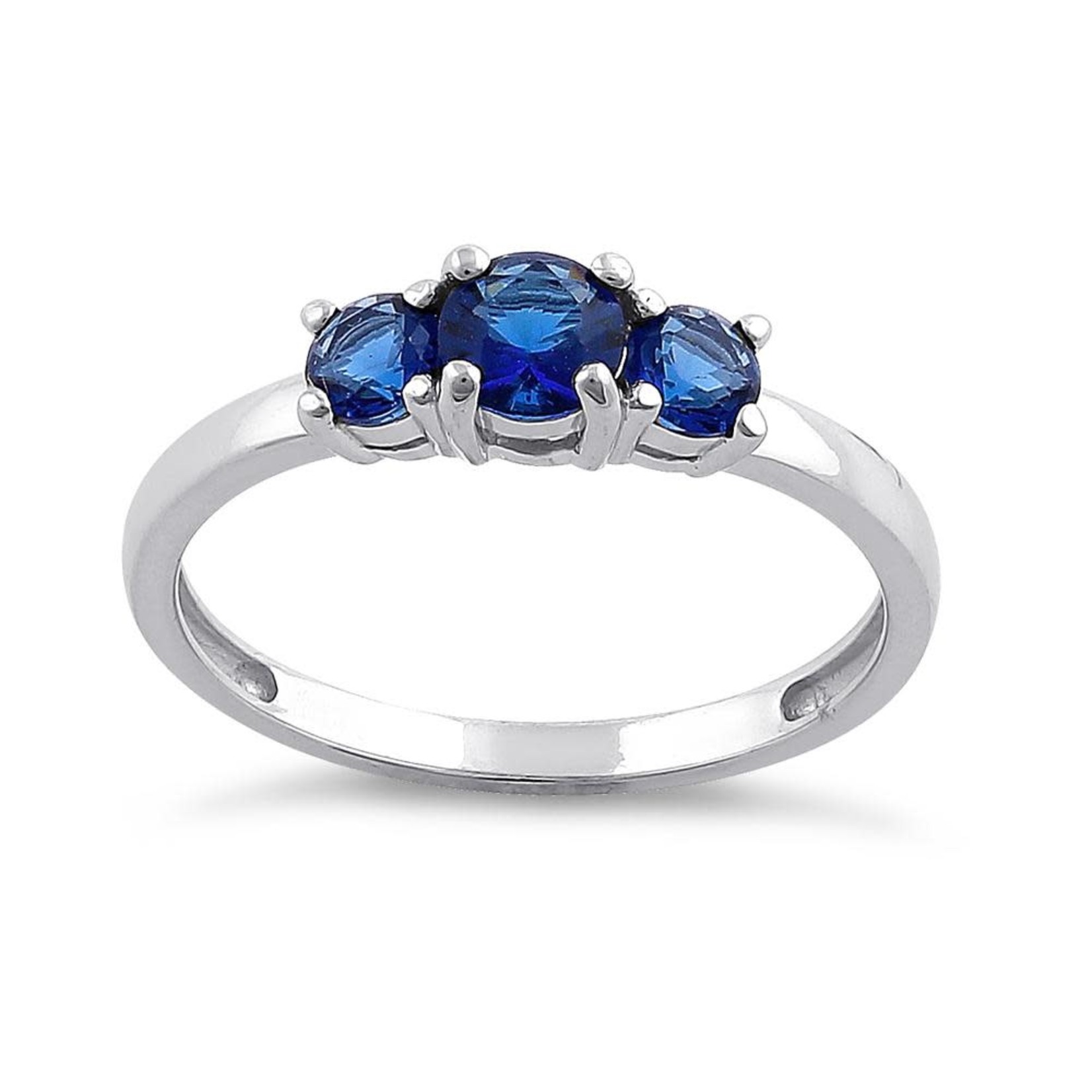 RLD 14K PPF Blue Three Stone Ring