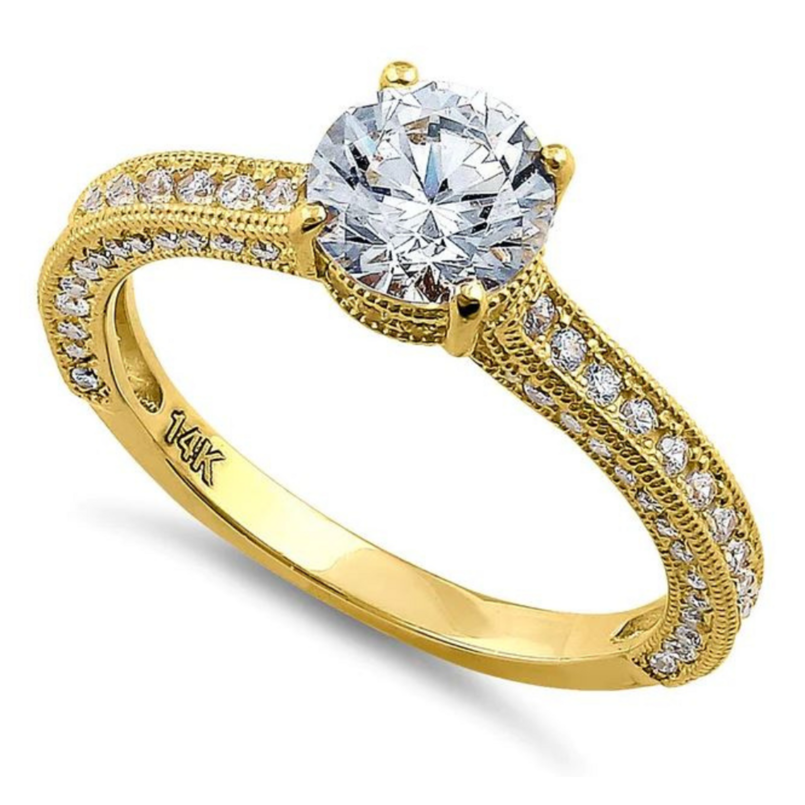 RLD 14K 1.8C Round Fancy Ring