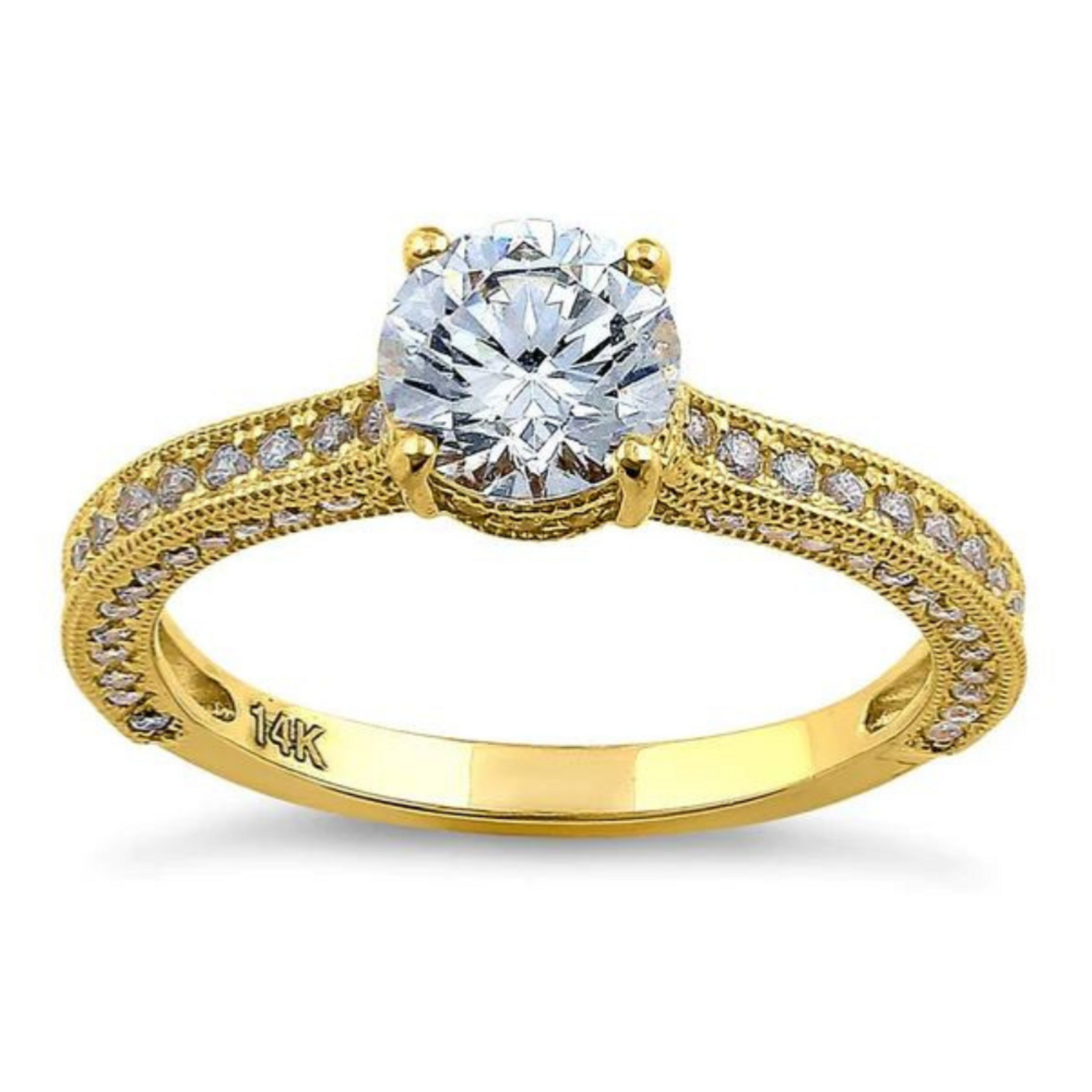 RLD 14K 1.8C Round Fancy Ring