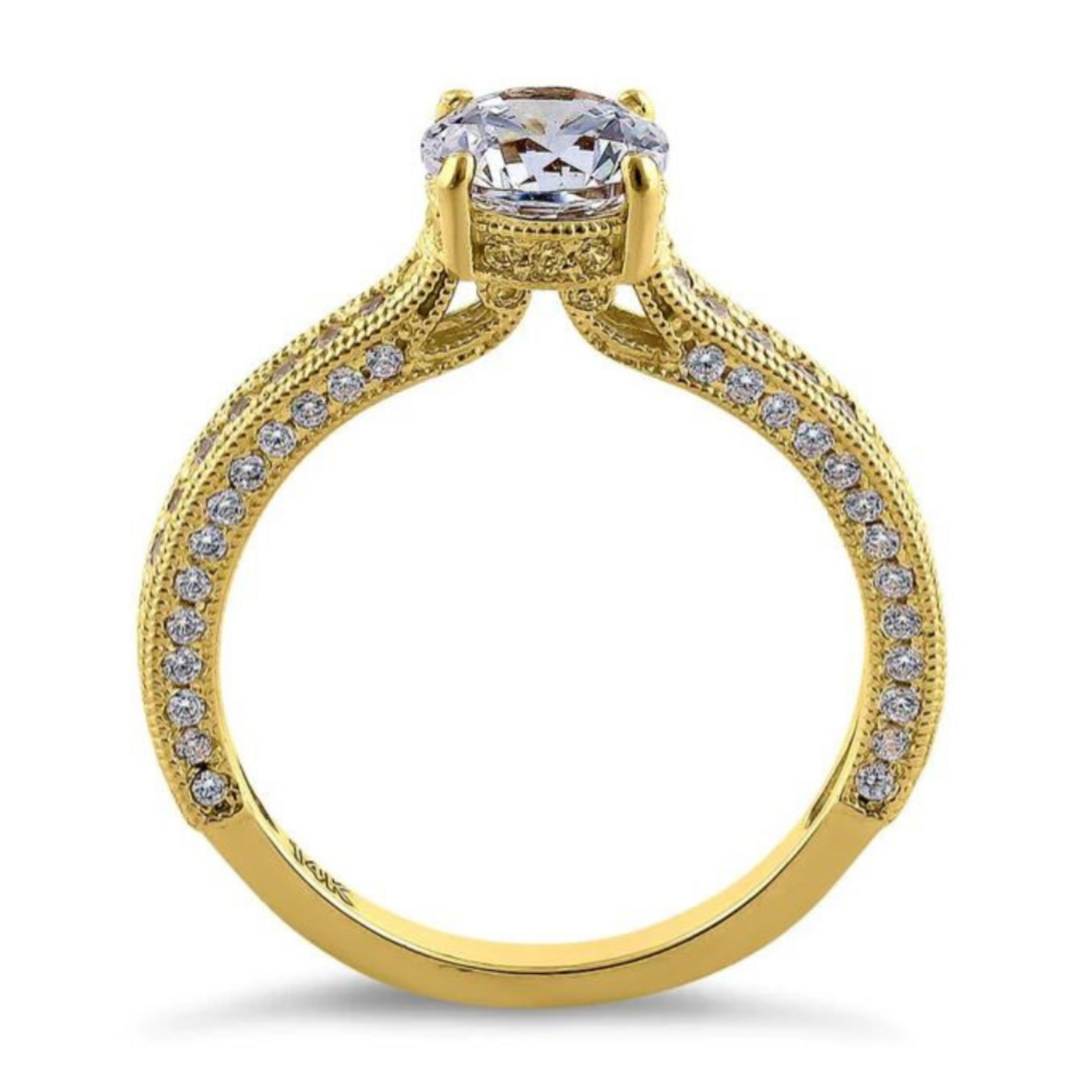 RLD 14K 1.8C Round Fancy Ring