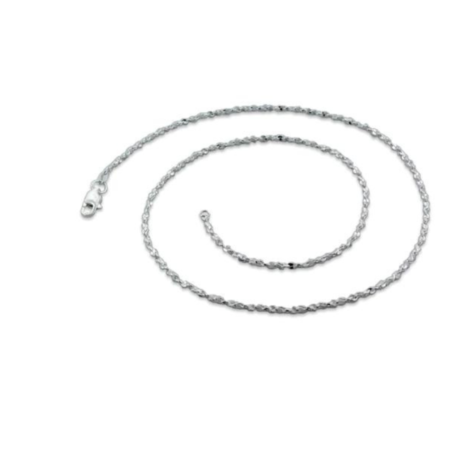 Silver Sterling Silver Twisted Serpentine Chain