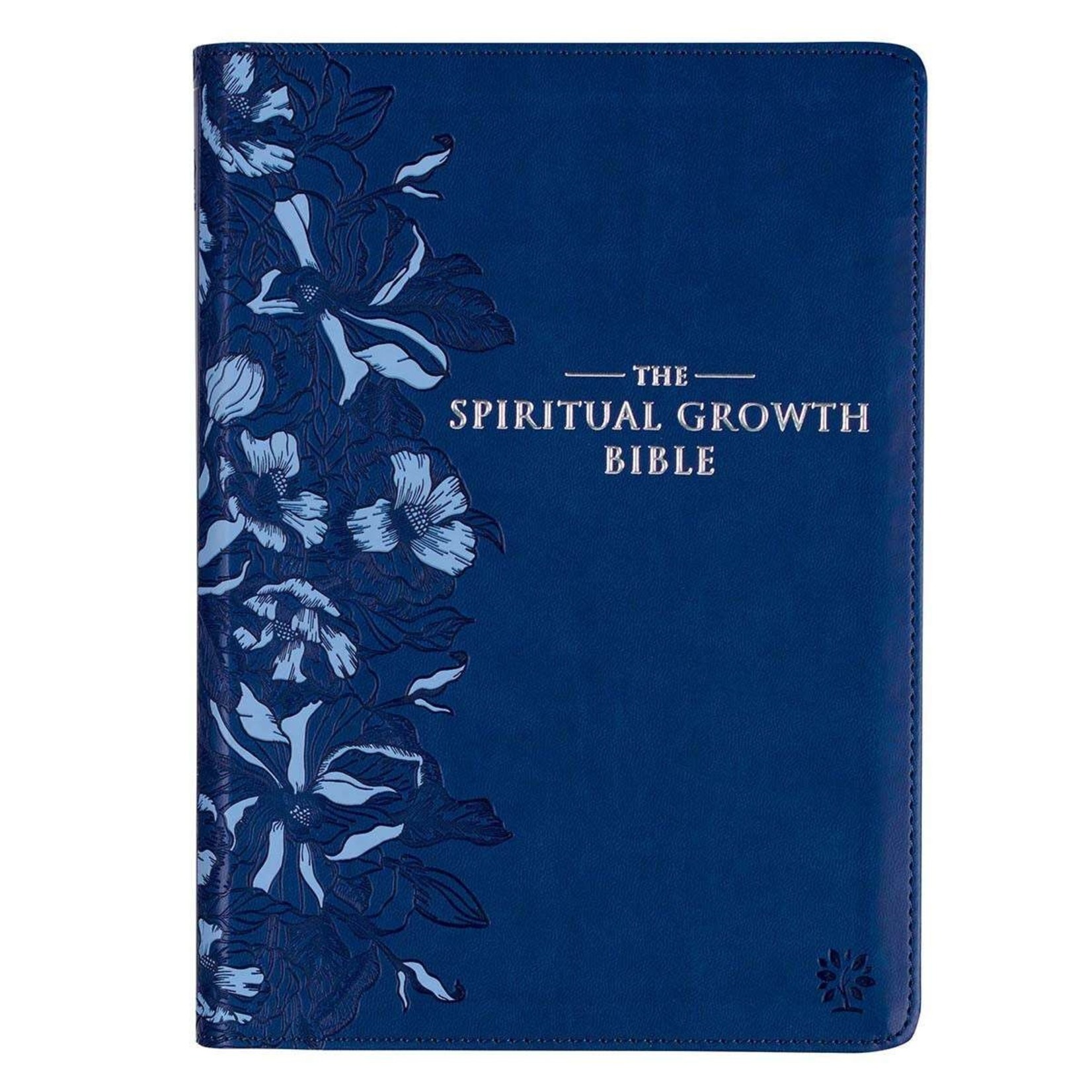 Christian Art Gifts The Spiritual Growth Bible Navy Faux Leather SGB001