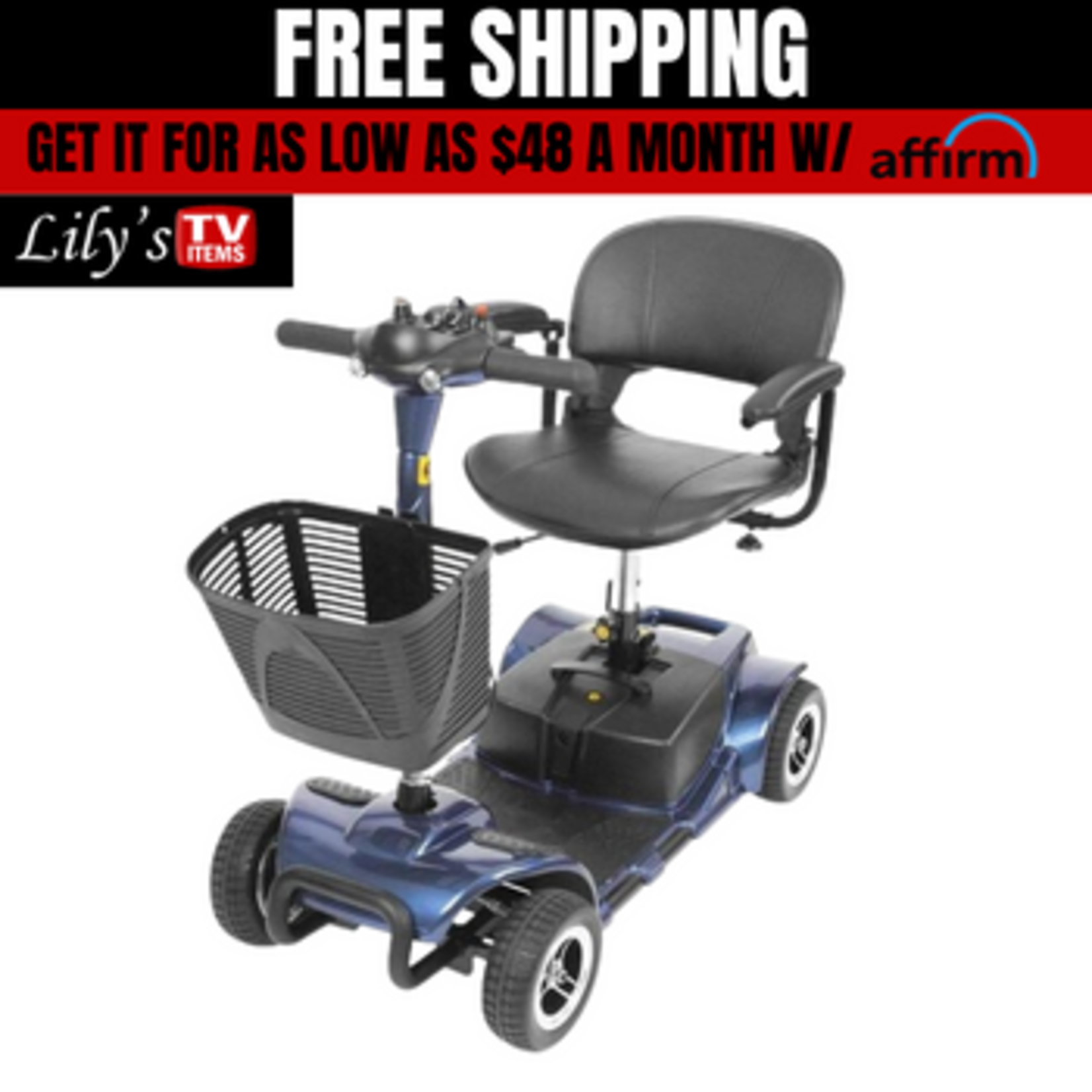 vive 4 Wheel Mobility Scooter - Blue