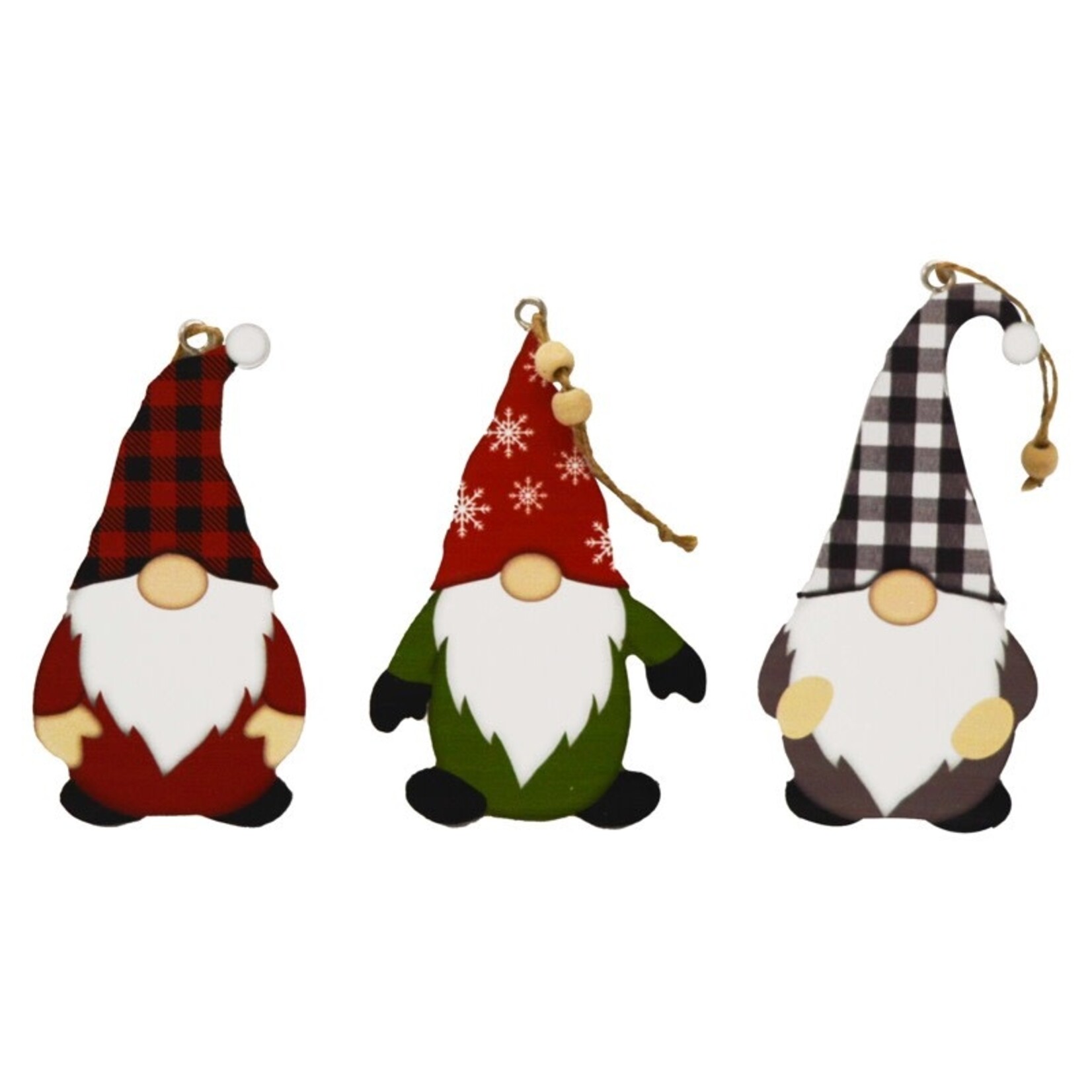 3 Asst Christmas Gnome Ornament