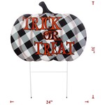 Halloween Metal Plaid Pumpkin