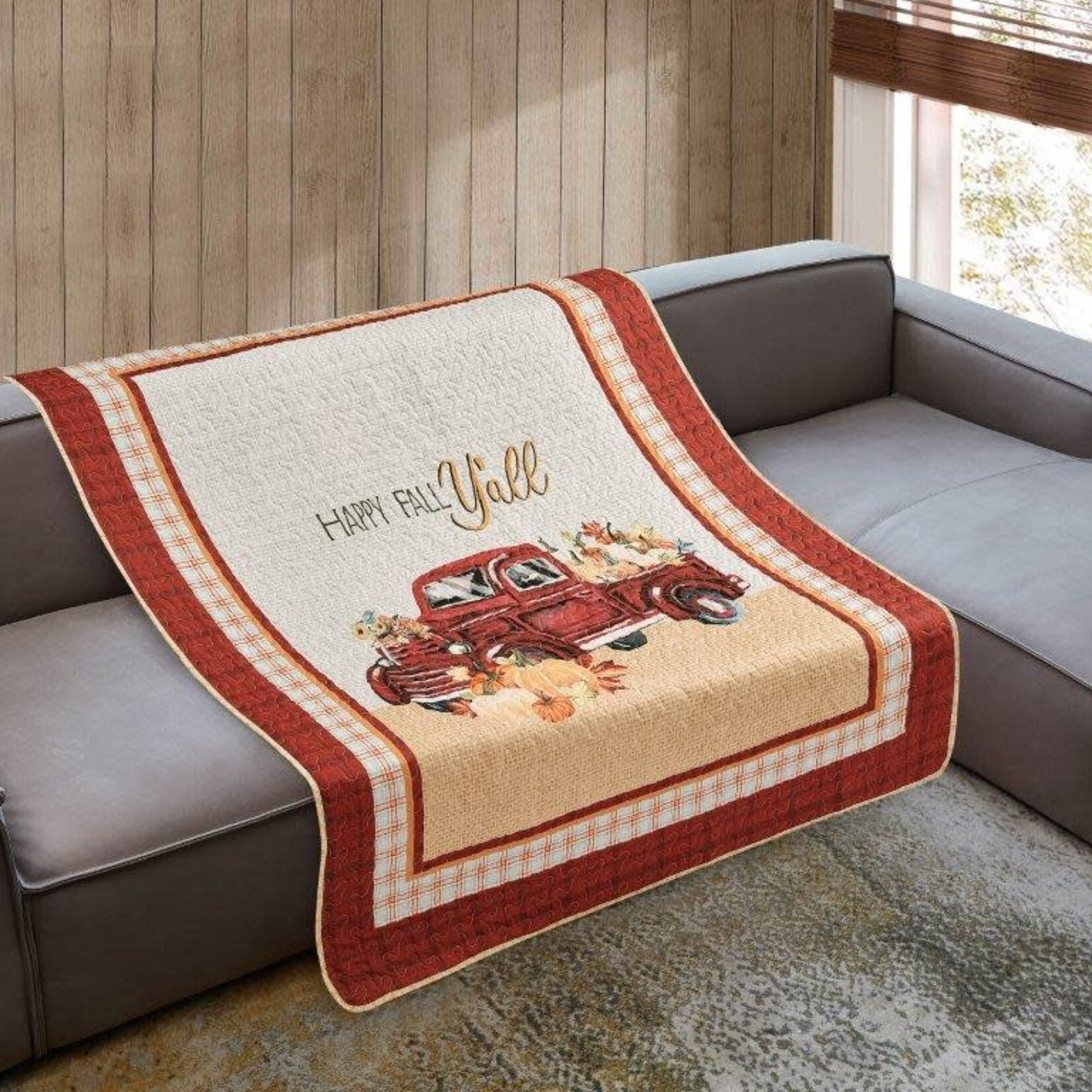 Quilt Inc. DQT10108 Happy Fall Y'all Quilt Throw