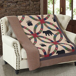 Bear and Paw Wedding Ring Quilt Throw