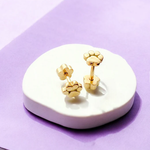 Paw Prints Tiny Stud Earrings 14k Over SS