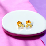 Rainbow Tiny Stud Earrings 14k Over SS