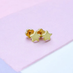 Star Tiny Stud Earrings 14k Over SS