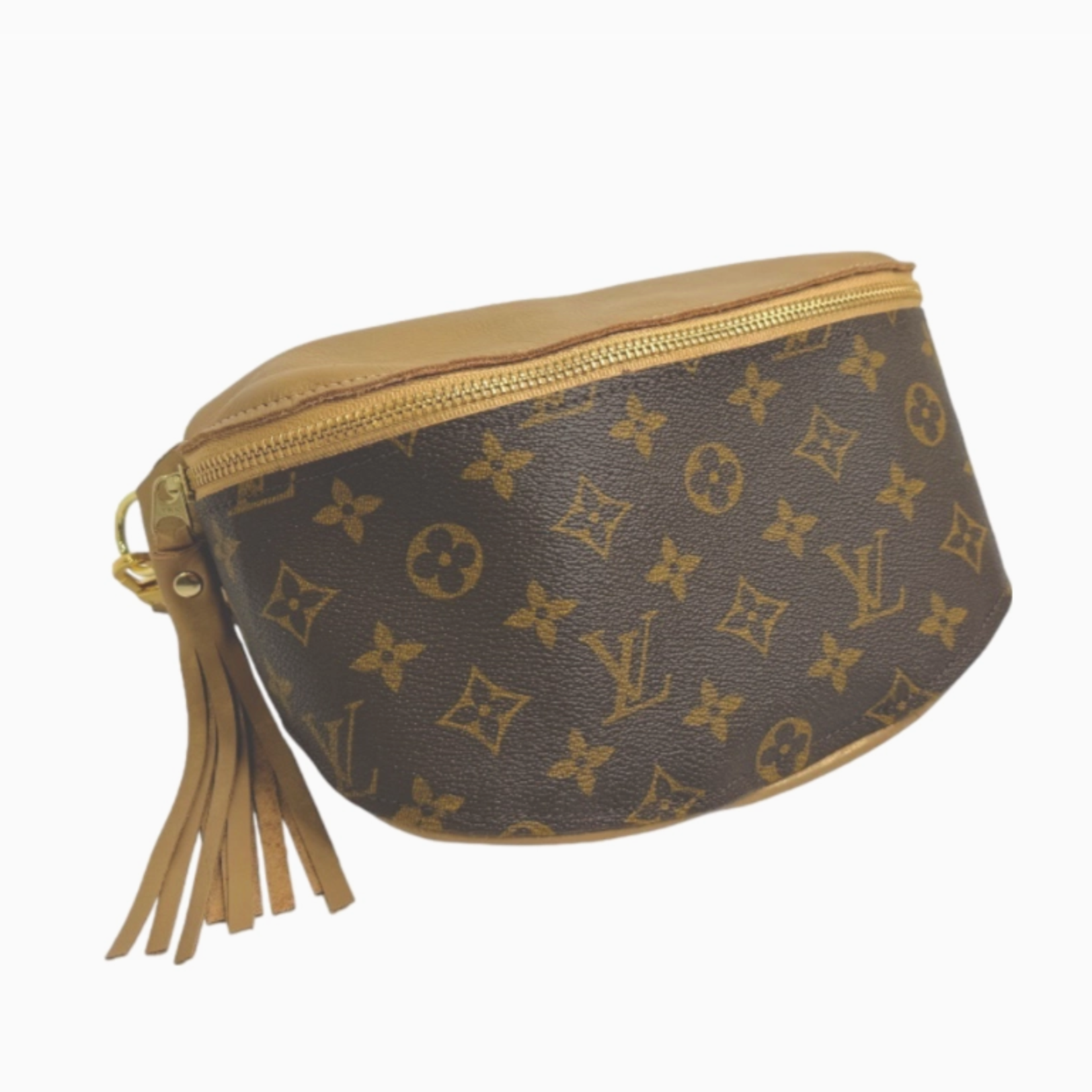 Upcycled Designs Britt Belt Bag in Bronze Leather Upcycled LV Full Front