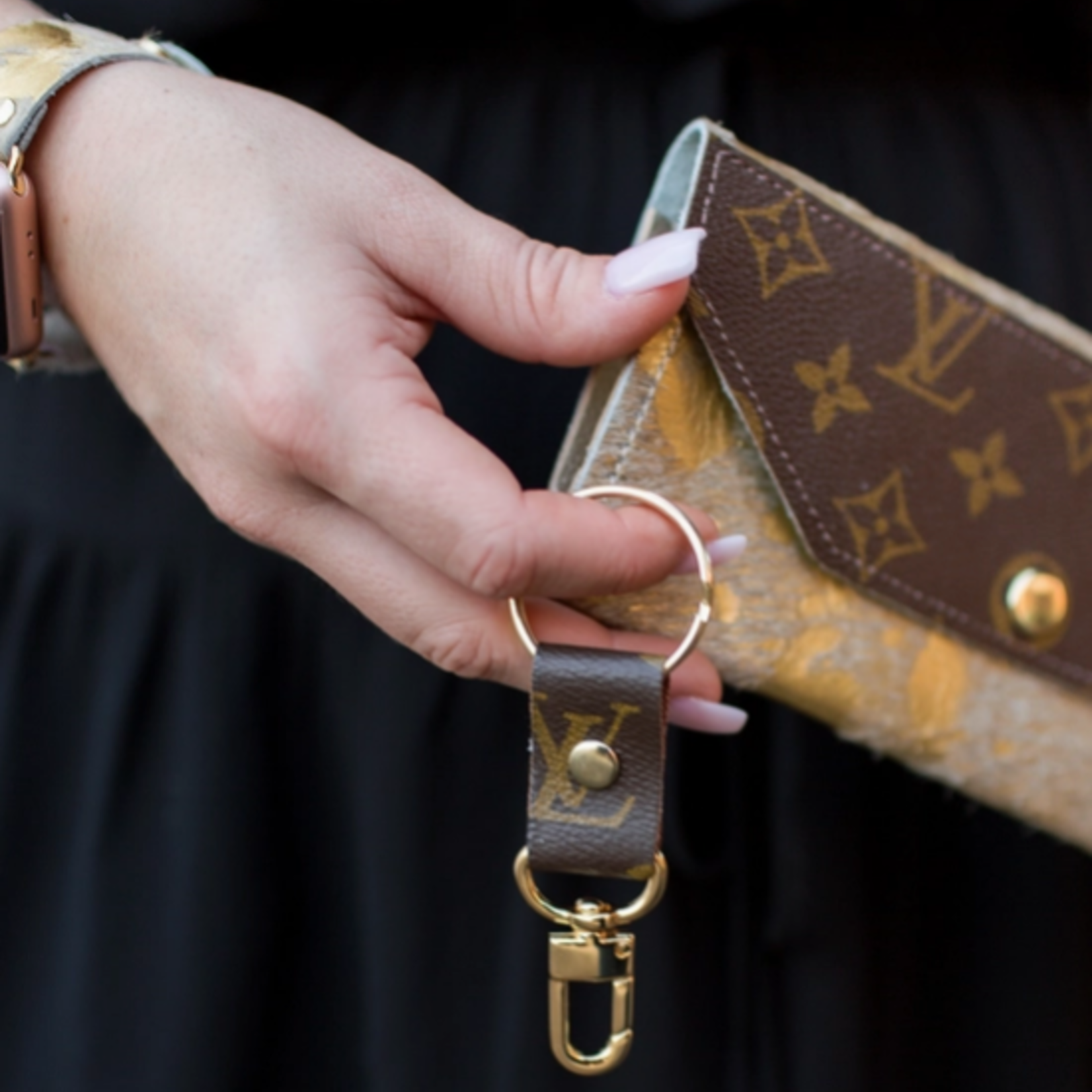 Upcycled Designs Key Couture Clip Key Chain Upcycled LV