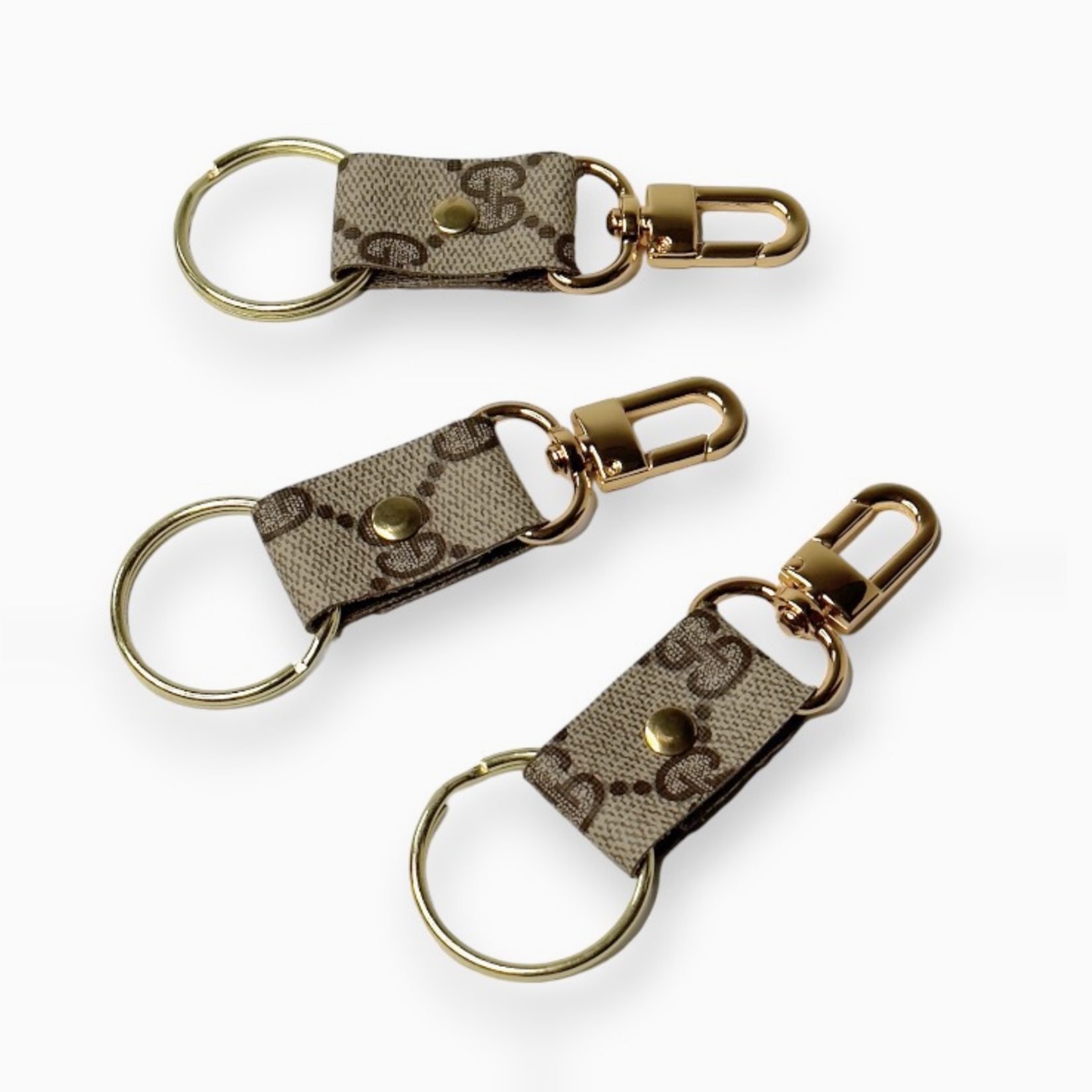 Upcycled Designs Key Couture Clip Key Chain in Upcycled GG Gucci