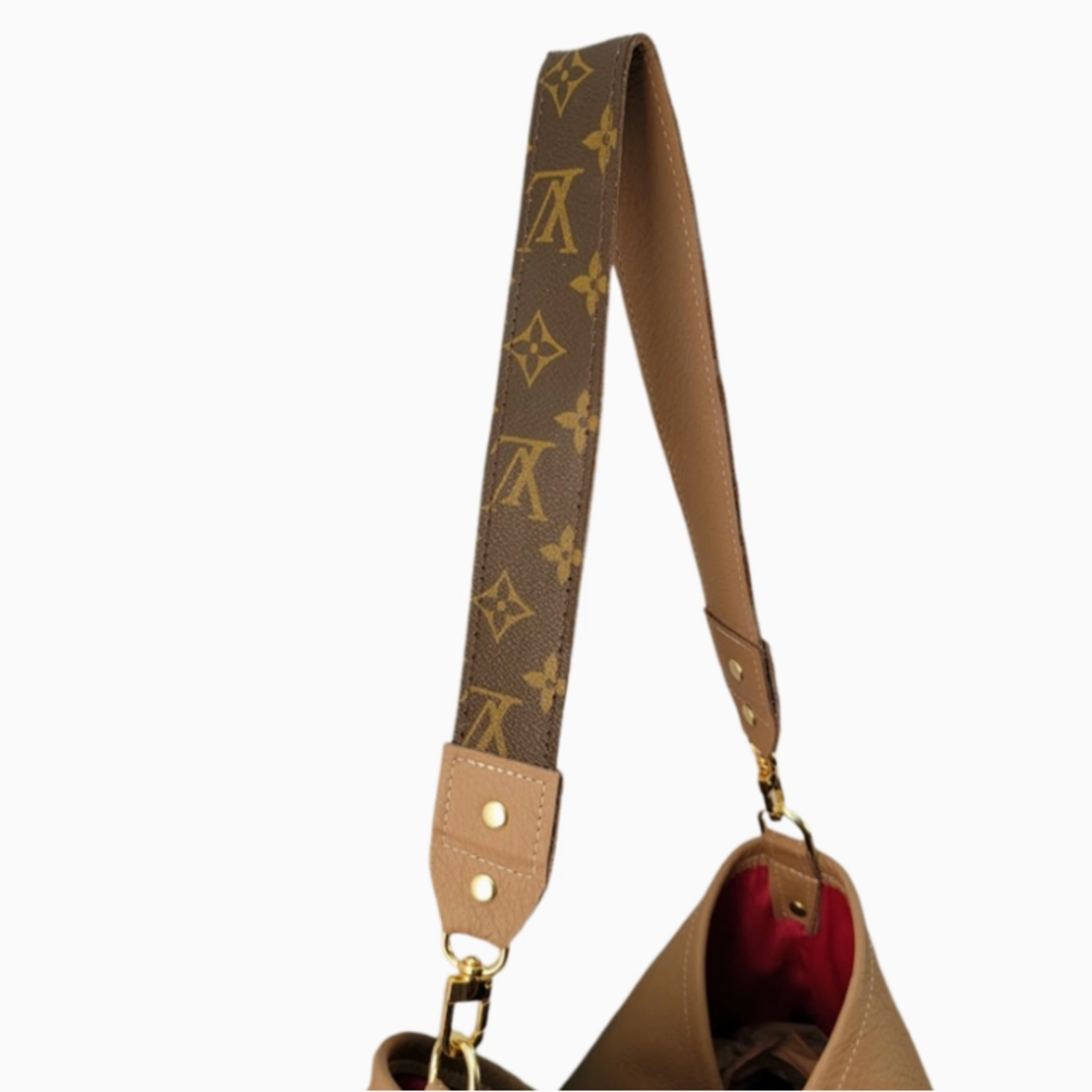 Upcycled Designs Sheila Shoulder Bag in Mocha Mousse Leather Upcycled LV