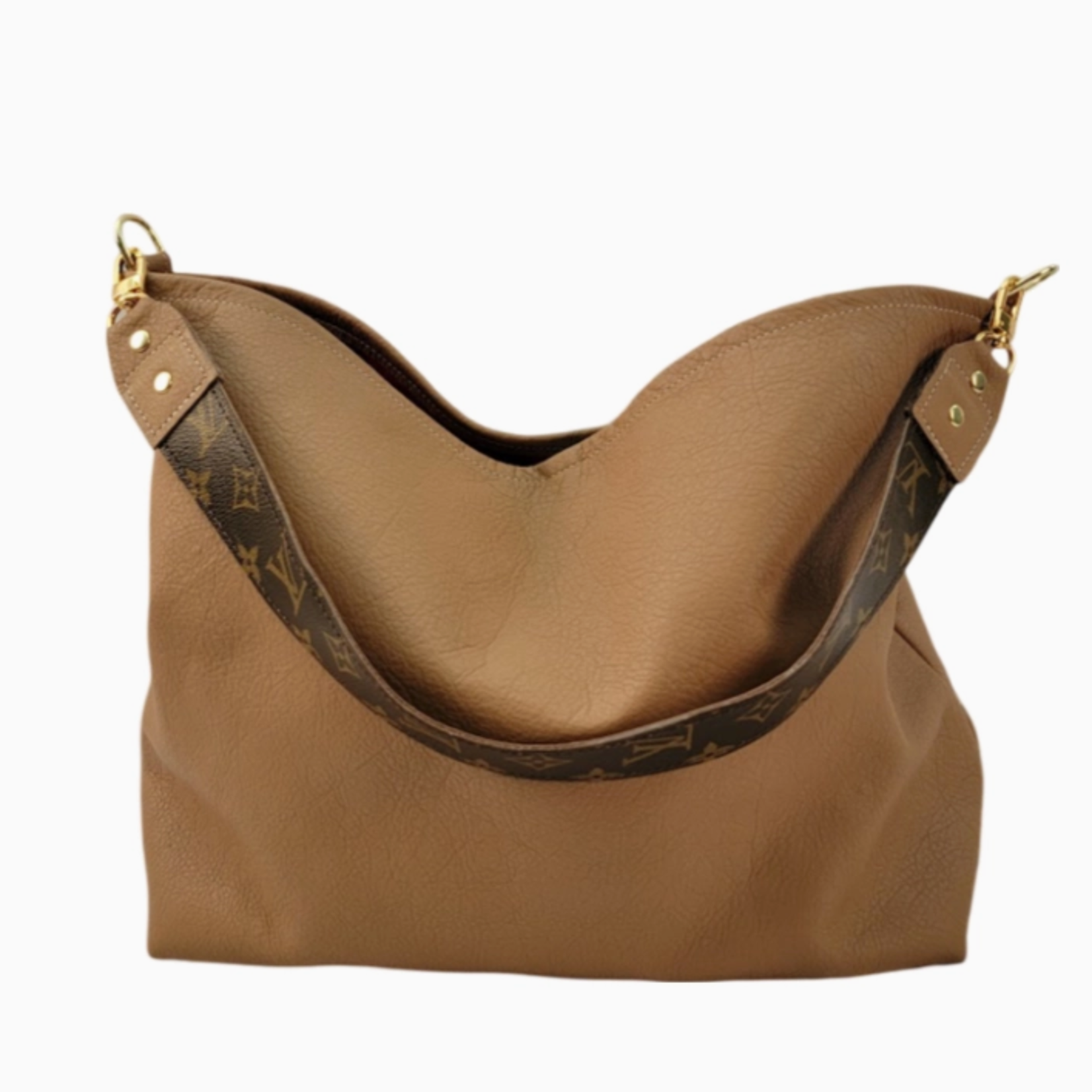 Upcycled Designs Sheila Shoulder Bag in Mocha Mousse Leather Upcycled LV