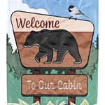 Flag Black Bear Welcome To Our Cabin