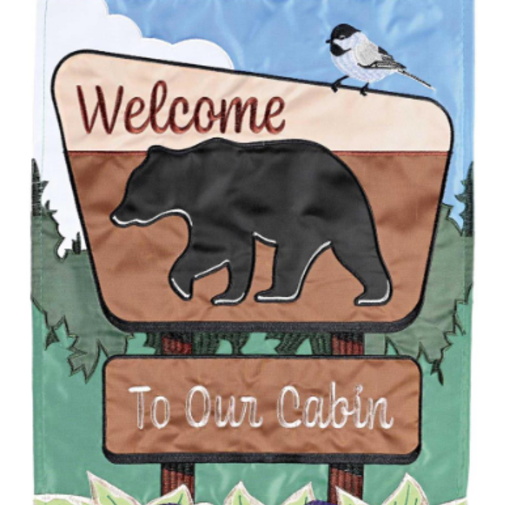 Flag Black Bear Welcome To Our Cabin