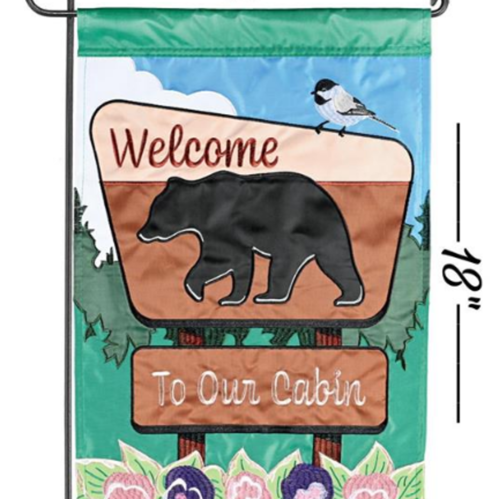 Flag Black Bear Welcome To Our Cabin