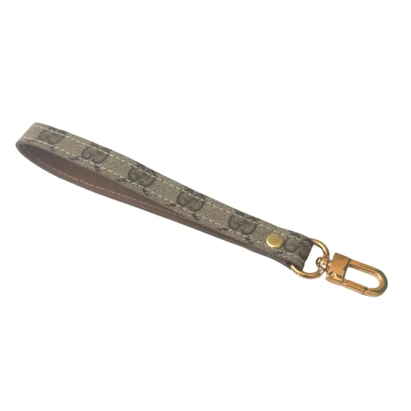 Upcycled Designs Haute Handle Wrist Strap in Upcycled GG Gucci & Mocha Mousse