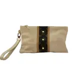Upcycled Designs Cathy Wristlet in Stone Leather Upcycled LV