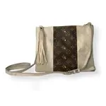 Upcycled Designs Caroline Crossbody in Stone Leather Upcycled LV