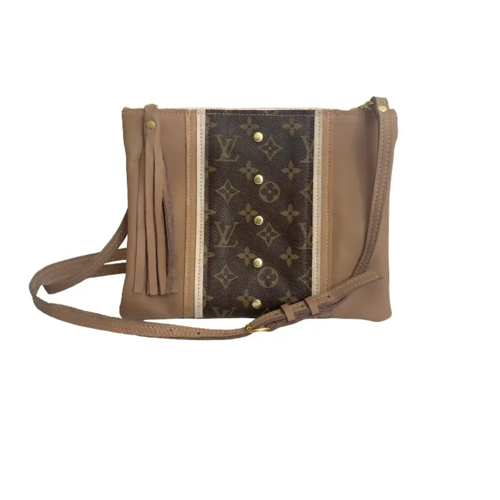 Upcycled Designs Caroline Crossbody in Mocha Mousse Leather Upcycled LV