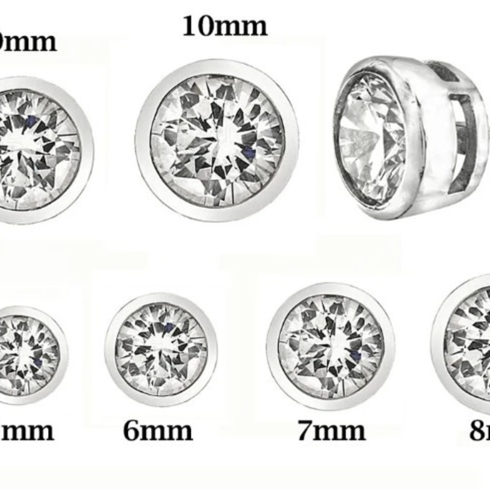 RLD Round Bezel Stud Earrings