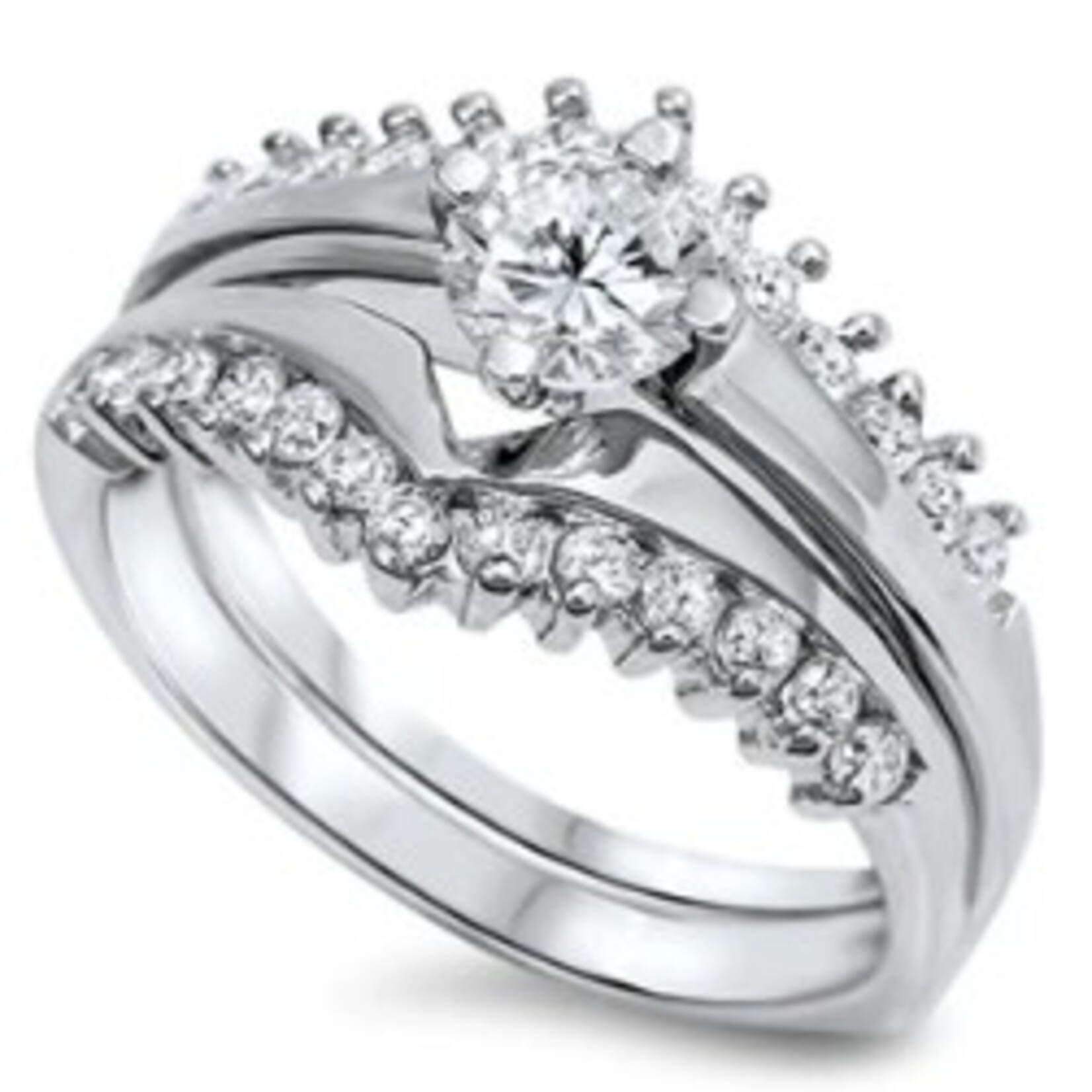 Lily Ana Silver Round Bridal Set w/ Jacket