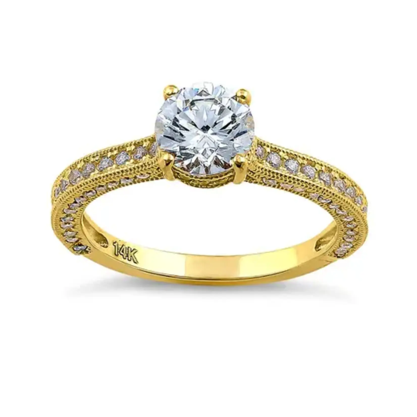RLD 14K 1.8C Round Fancy Ring