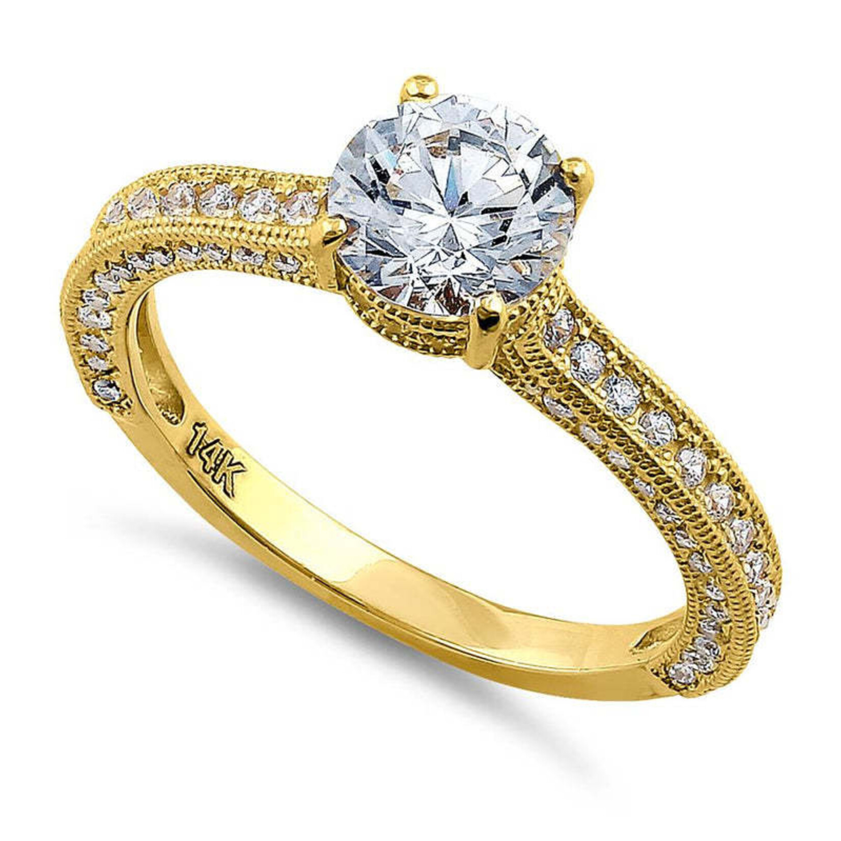 RLD 14K 1.8C Round Fancy Ring