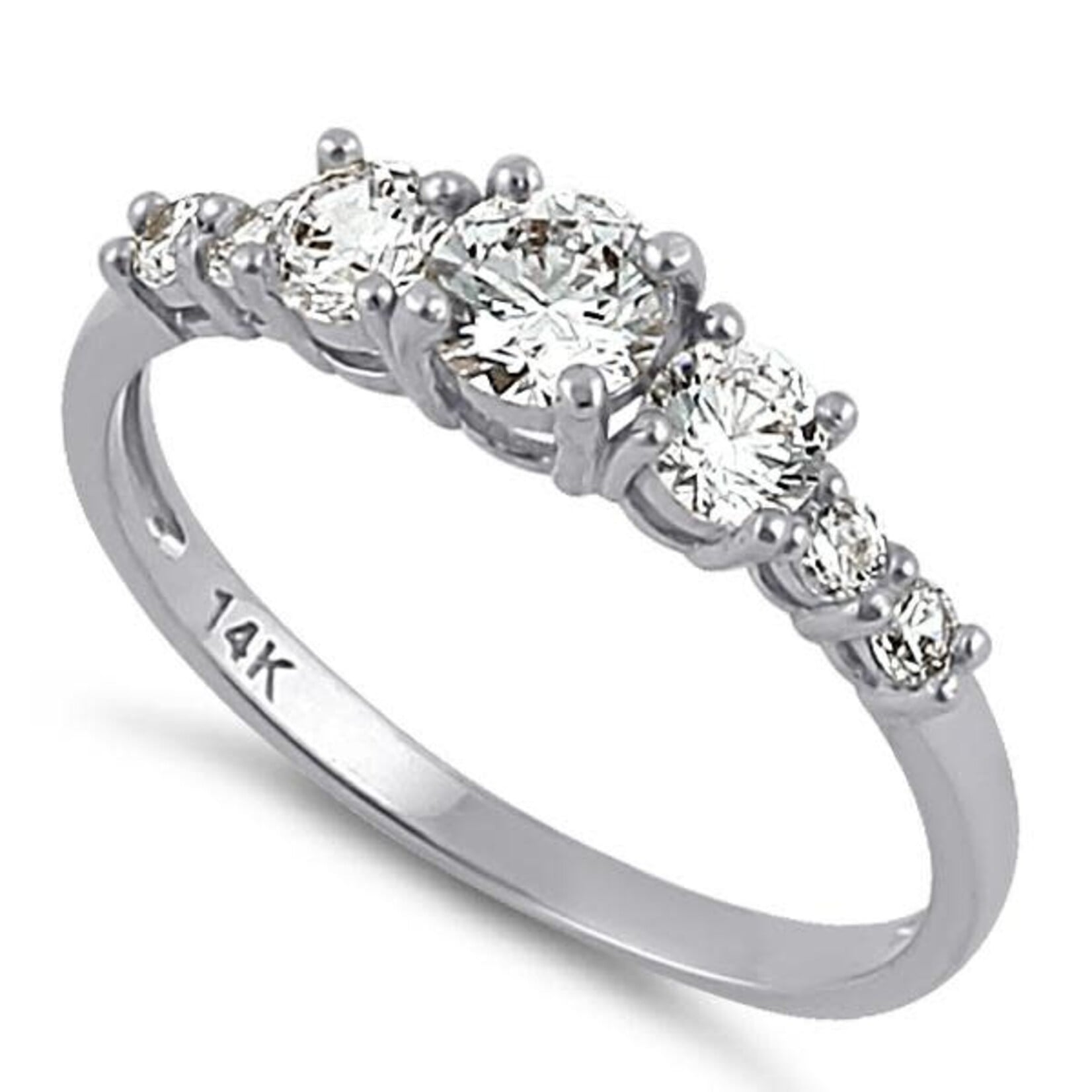 RLD 14K White Gold Round Designer Ring