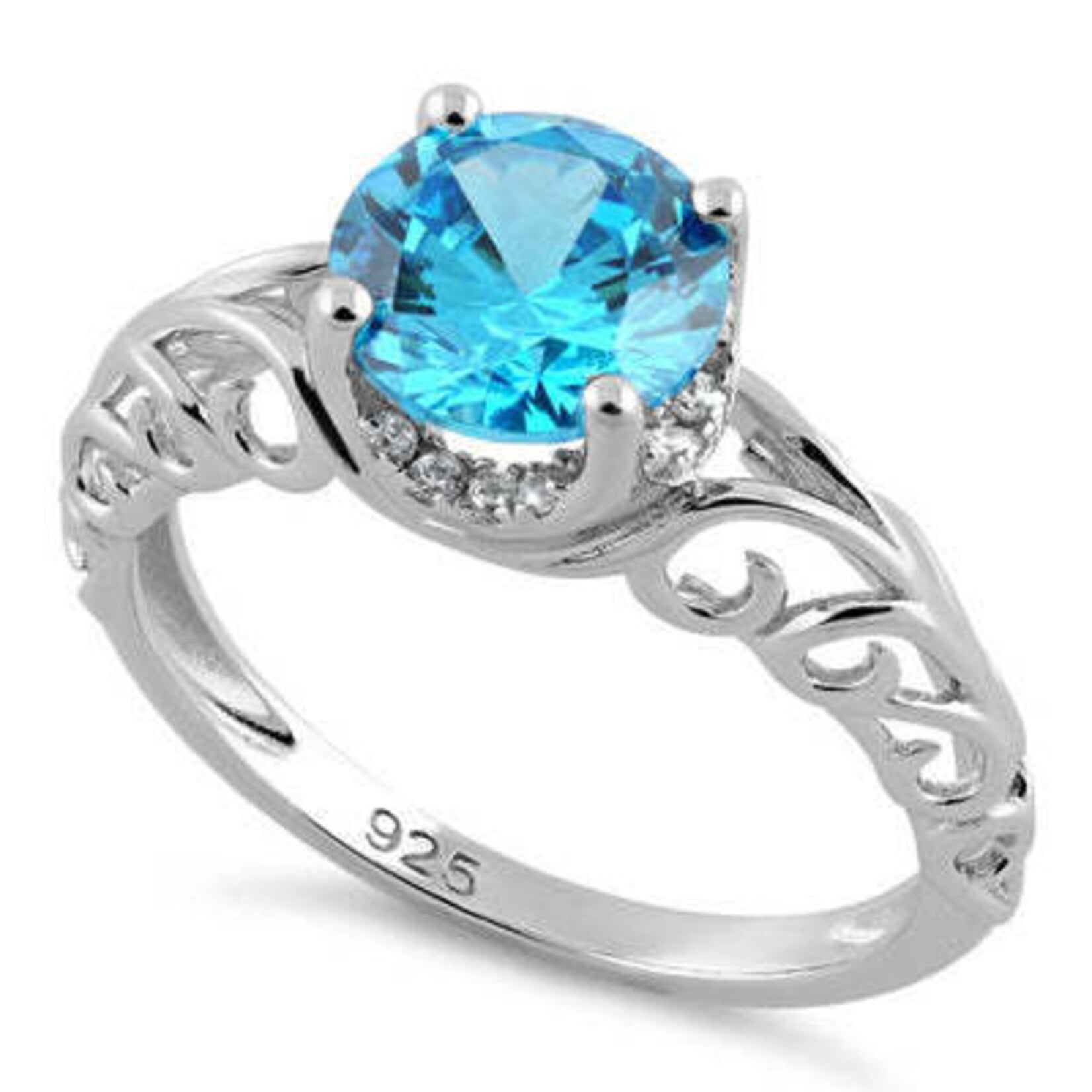 RLD RLD 925  Swirl Aqua 2ctw (Center) Ring